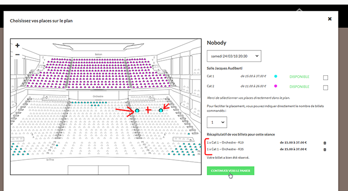 Info Supplémentaire si spectacle complet